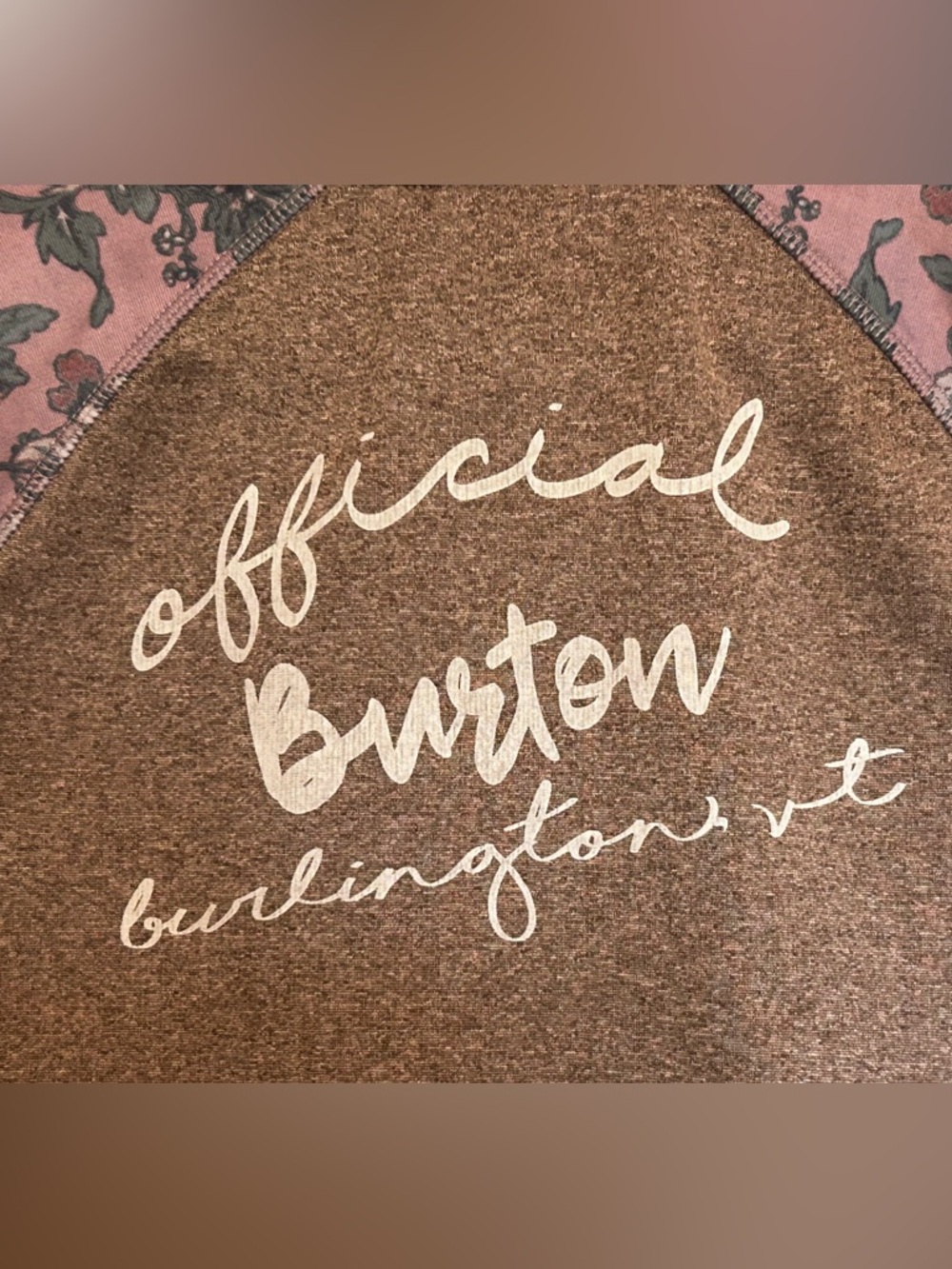 Burton Floral Raglan Sweatshirt Small Brown Earthy Cottagecore Outdoorsy Top - Picture 6 of 10